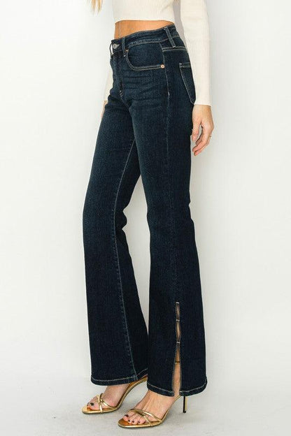 HIGH RISE FLARE JEANS - Blu Lotus Boutique