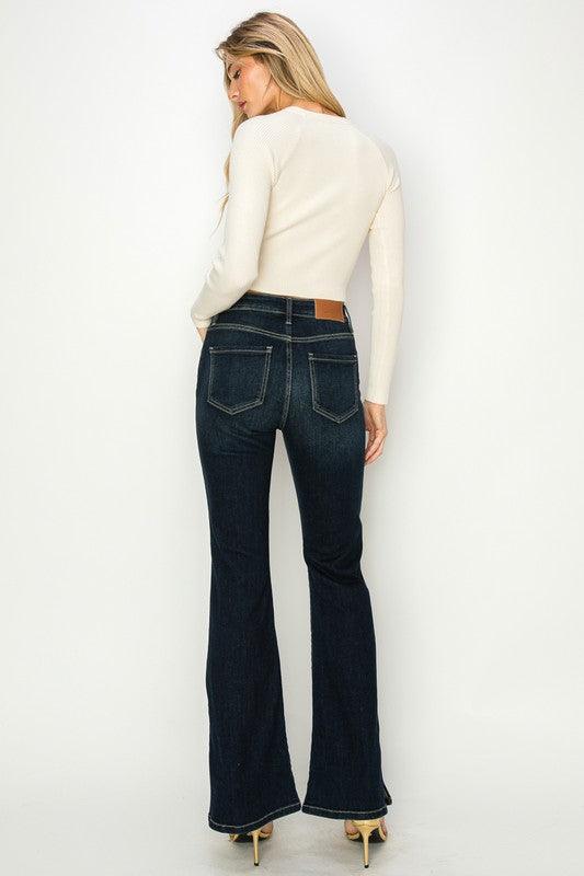 HIGH RISE FLARE JEANS - Blu Lotus Boutique