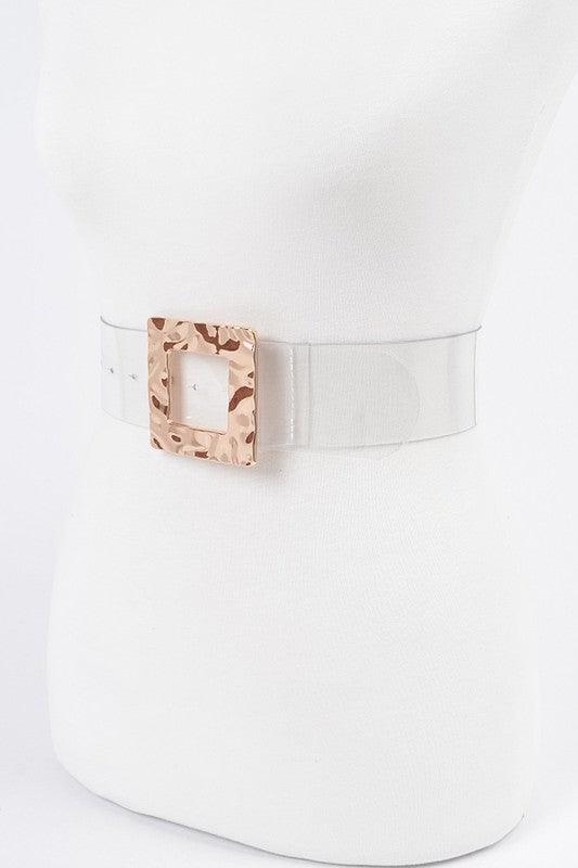 Square Buckle Clear Transparent Belt - Blu Lotus Boutique