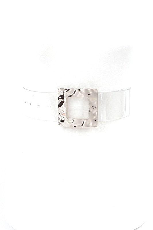 Square Buckle Clear Transparent Belt - Blu Lotus Boutique