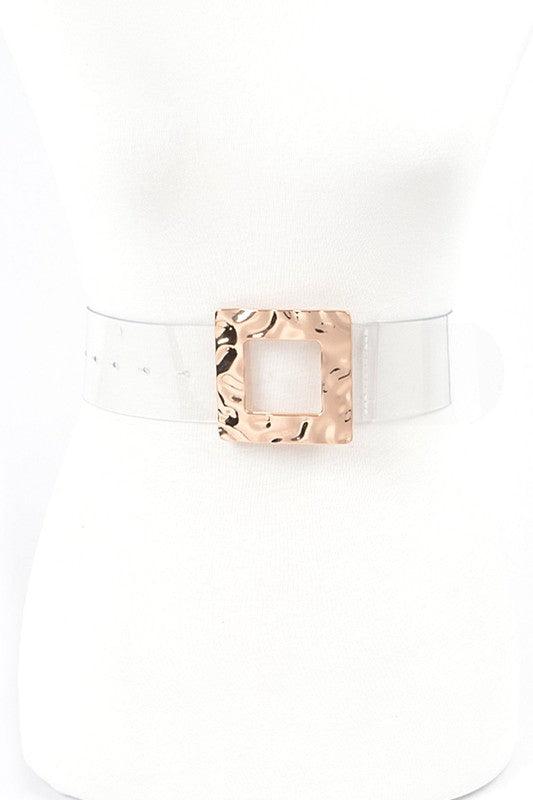 Square Buckle Clear Transparent Belt - Blu Lotus Boutique