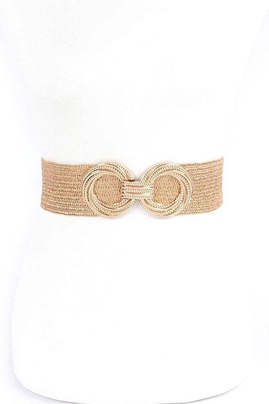 Metallic Faux Straw Elastic Belt - Blu Lotus Boutique