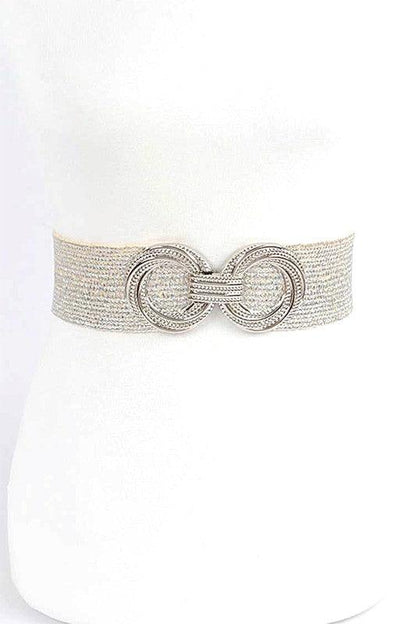 Metallic Faux Straw Elastic Belt - Blu Lotus Boutique