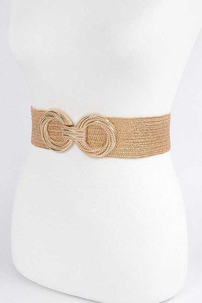 Metallic Faux Straw Elastic Belt - Blu Lotus Boutique