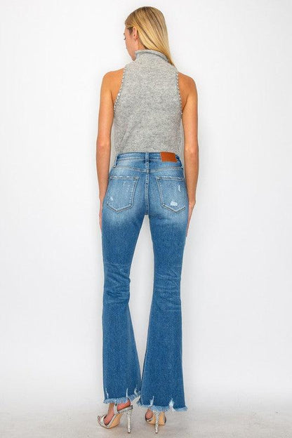 HIGH RISE FLARE JEANS - Blu Lotus Boutique