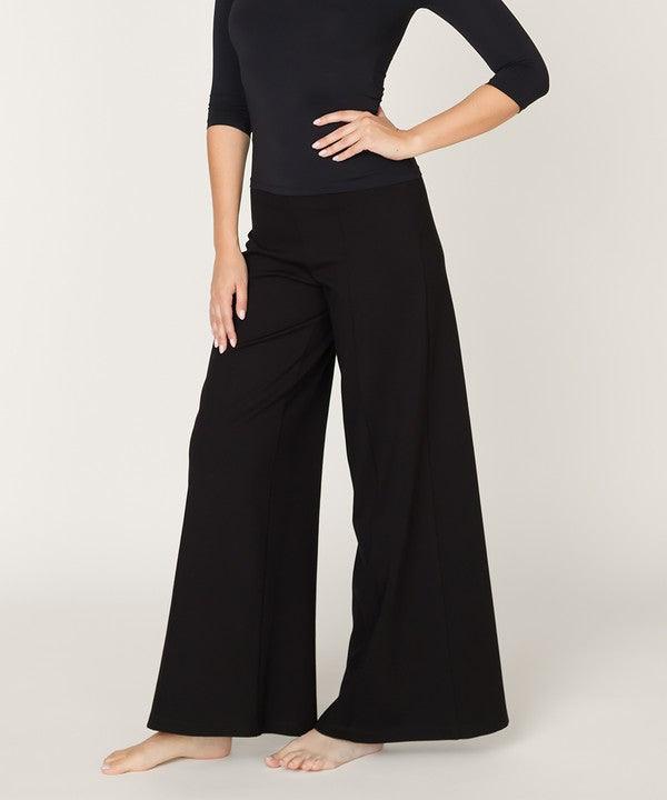 PONTE WIDE LEG FULL LENGTH PANTS - Blu Lotus Boutique