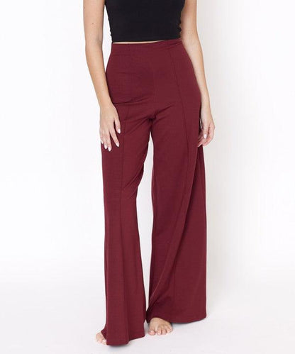 PONTE WIDE LEG FULL LENGTH PANTS - Blu Lotus Boutique