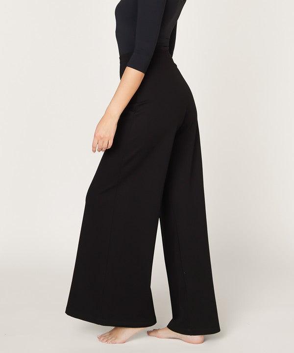 PONTE WIDE LEG FULL LENGTH PANTS - Blu Lotus Boutique