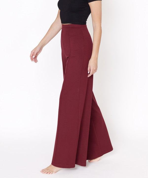 PONTE WIDE LEG FULL LENGTH PANTS - Blu Lotus Boutique