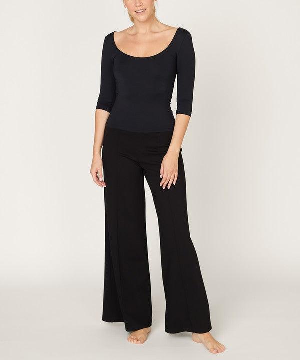 PONTE WIDE LEG FULL LENGTH PANTS - Blu Lotus Boutique