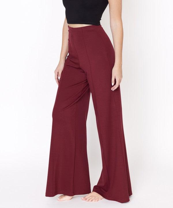 PONTE WIDE LEG FULL LENGTH PANTS - Blu Lotus Boutique