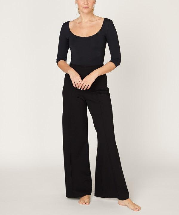 PONTE WIDE LEG FULL LENGTH PANTS - Blu Lotus Boutique