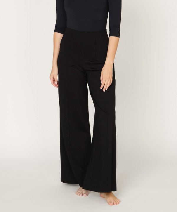 PONTE WIDE LEG FULL LENGTH PANTS - Blu Lotus Boutique