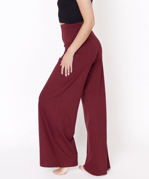 PONTE WIDE LEG FULL LENGTH PANTS - Blu Lotus Boutique