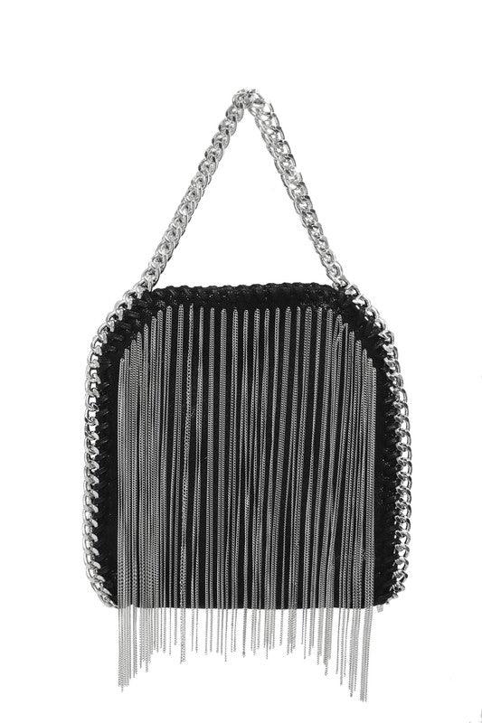 Metal Fringe Chain Crossbody Bag - Blu Lotus Boutique