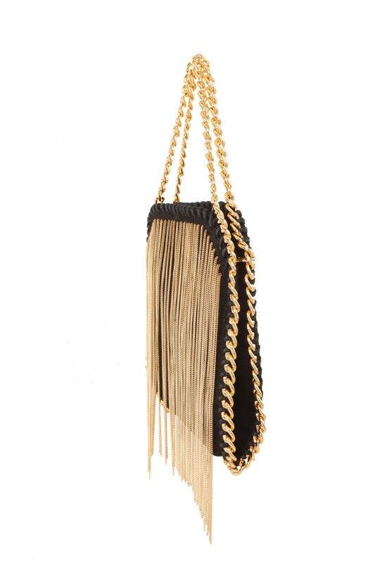 Metal Fringe Chain Crossbody Bag - Blu Lotus Boutique