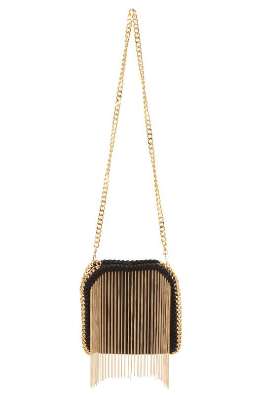 Metal Fringe Chain Crossbody Bag - Blu Lotus Boutique