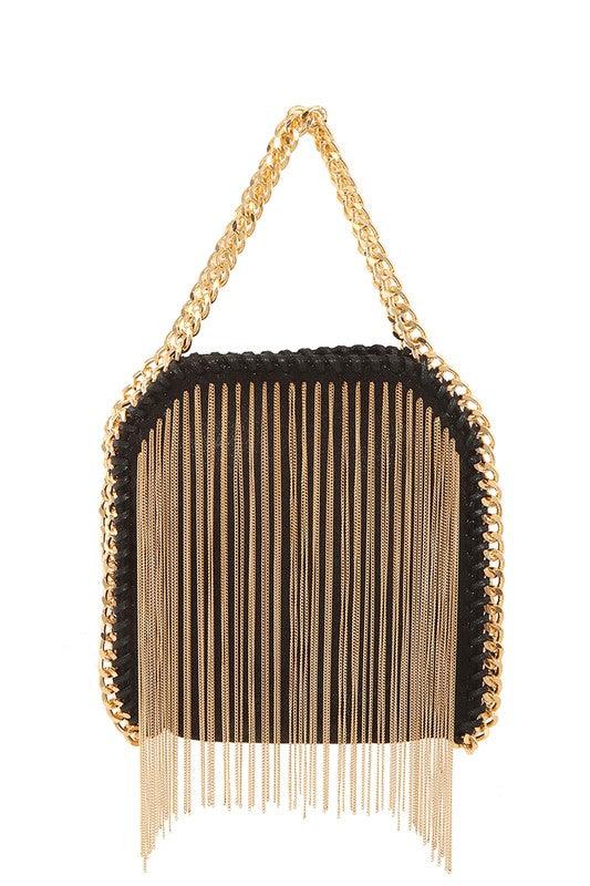 Metal Fringe Chain Crossbody Bag - Blu Lotus Boutique