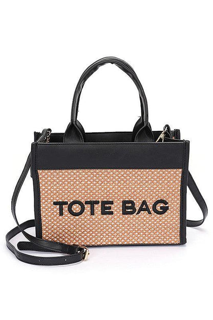 Faux Straw Fashion Tote Bag - Blu Lotus Boutique