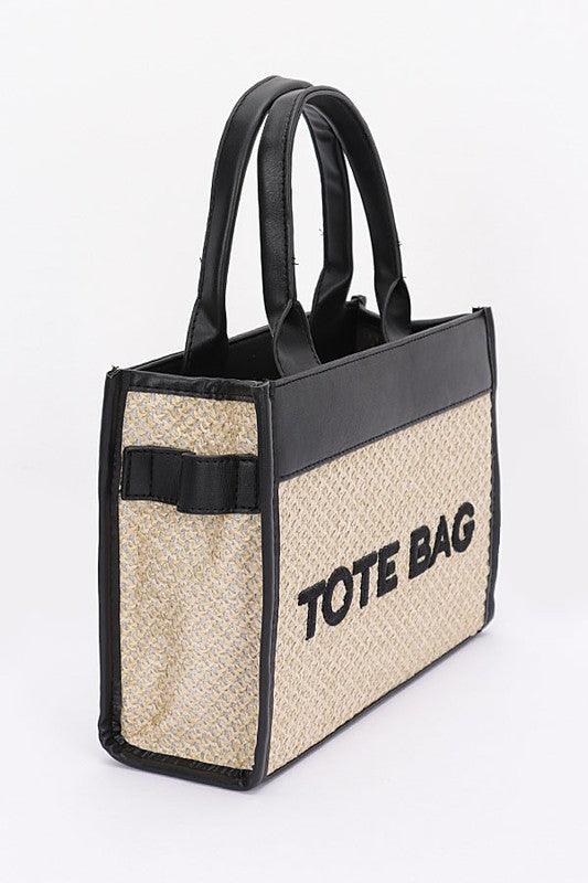 Faux Straw Fashion Tote Bag - Blu Lotus Boutique