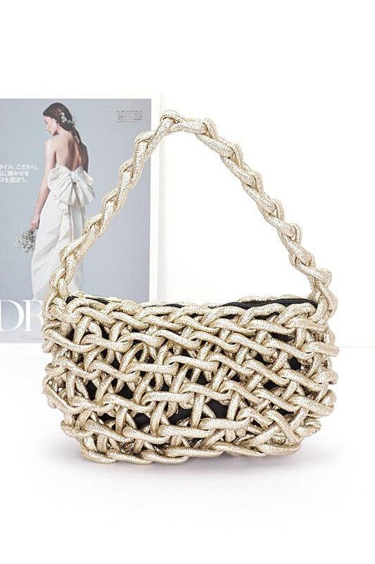 Metallic Strings Braided Shoulder Bag - Blu Lotus Boutique