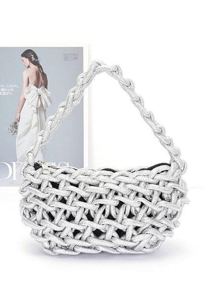 Metallic Strings Braided Shoulder Bag - Blu Lotus Boutique