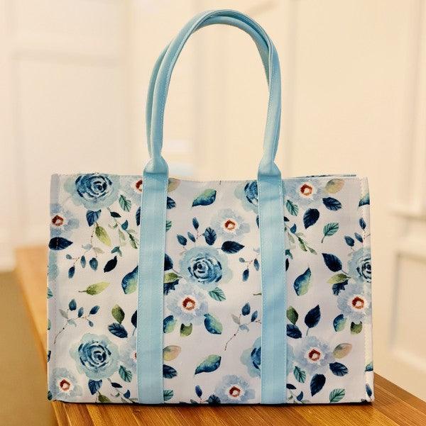 Bloom Blue Floral Couture Tote