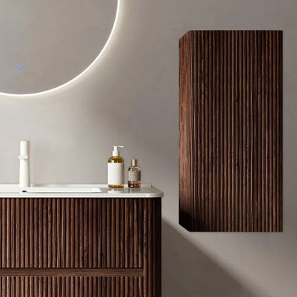 24" Nature Solid Wood Floating Bathroom Vanity with Sink, Wooden Striped Vintage Wall Mounted Bathroom Storage Cabinet Set - Blu Lotus Boutique