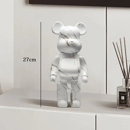 27cm Graffiti Bear Statue Paint Block Bear Decor Resin Desktop Ornaments Living Room Home Decoration Bear Floor Sculpture Gifts - Blu Lotus Boutique