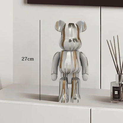 27cm Graffiti Bear Statue Paint Block Bear Decor Resin Desktop Ornaments Living Room Home Decoration Bear Floor Sculpture Gifts - Blu Lotus Boutique