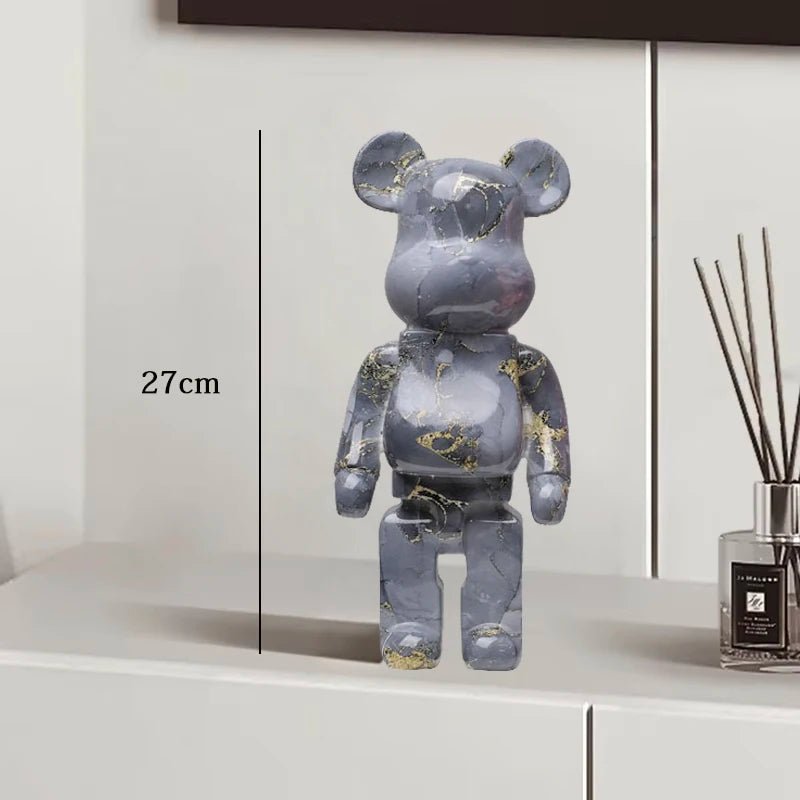 27cm Graffiti Bear Statue Paint Block Bear Decor Resin Desktop Ornaments Living Room Home Decoration Bear Floor Sculpture Gifts - Blu Lotus Boutique