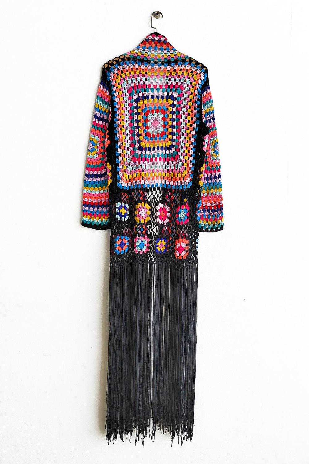 Fringe Tied Long Sleeve Cardigan - Blu Lotus Boutique