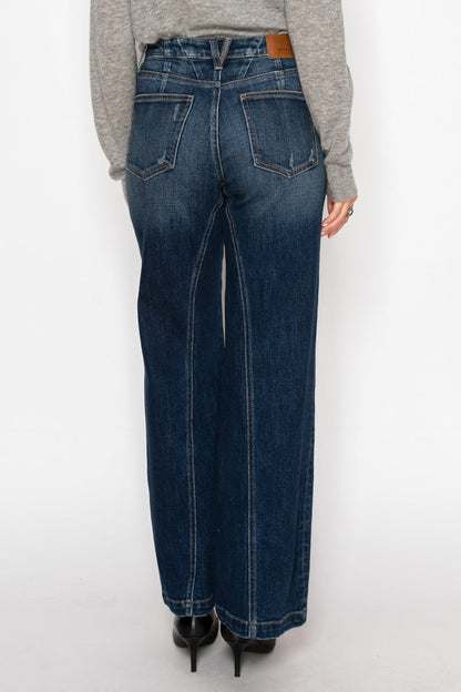 Hybrid Stretch Ripped Ultra High Rise Relaxed Flare Jeans