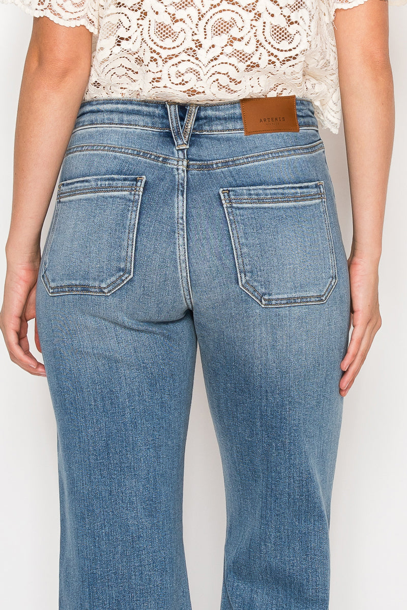 Aurelia Tummy Control High Rise Crop Palazzo Jeans