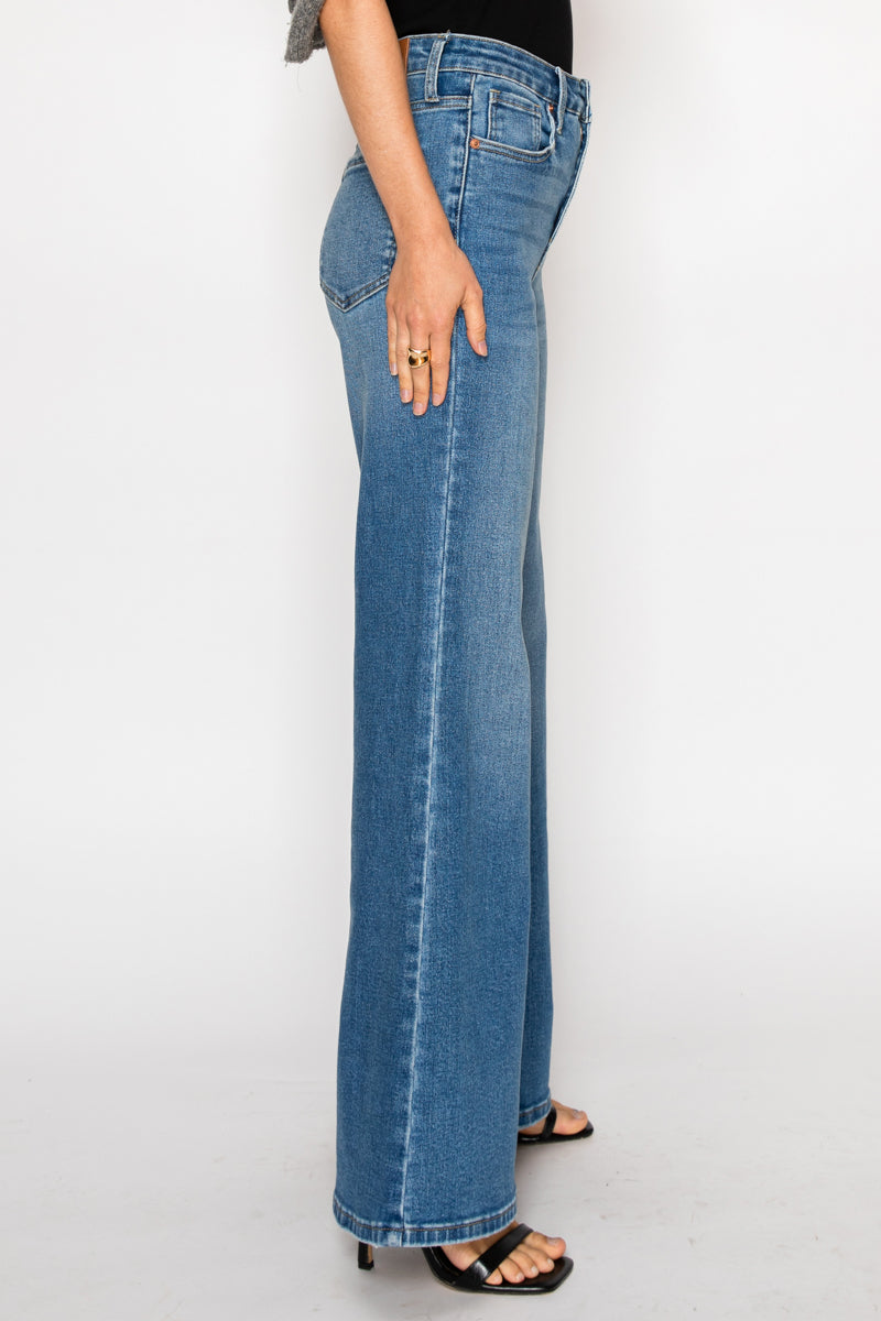Reese Tummy Control Relaxed High Rise Palazzo Jeans