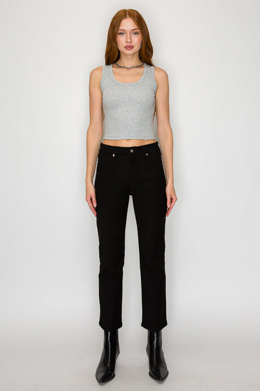 Alessandra Tummy Control High Rise Ankle Slim Straight Jeans
