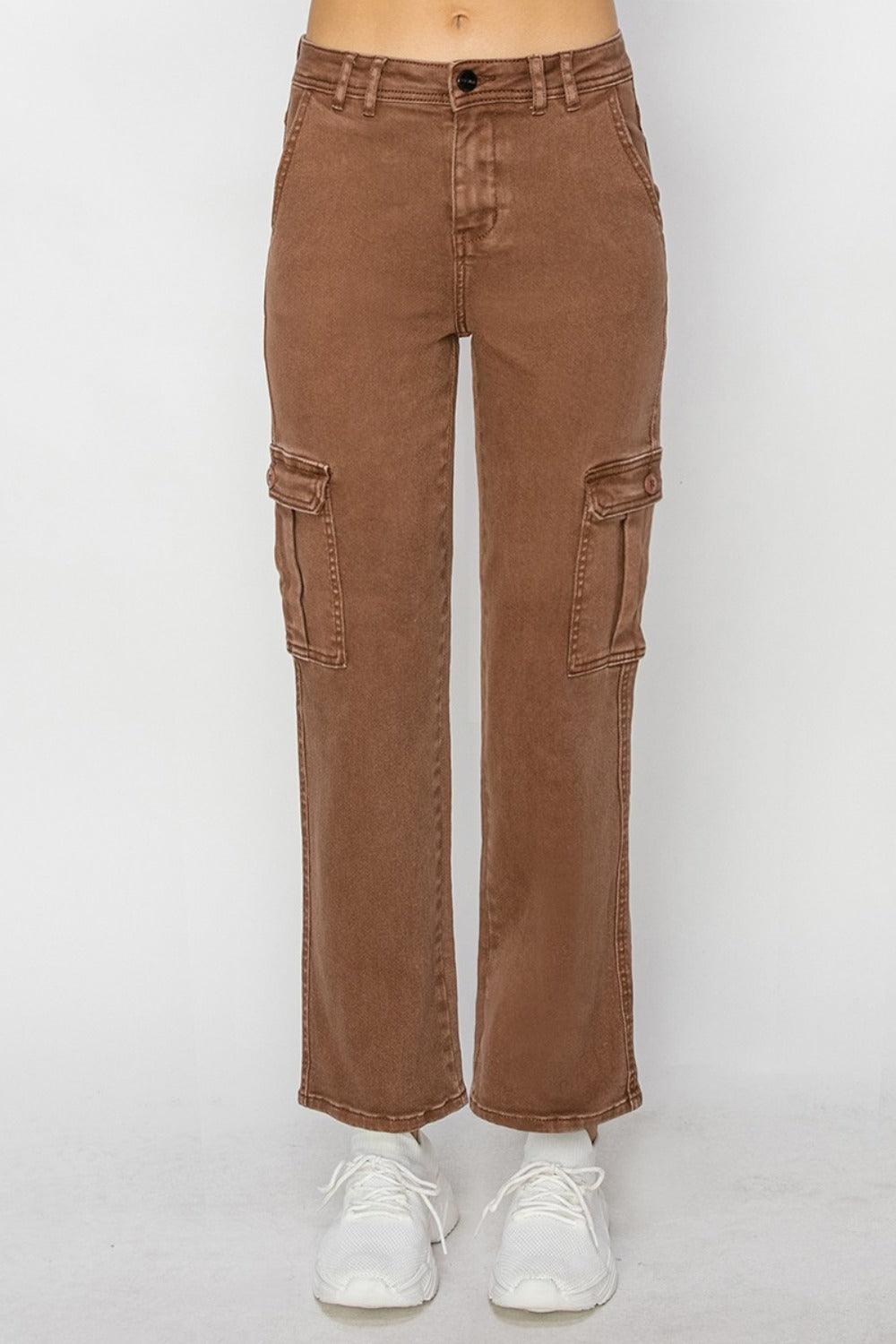 Risen Full Size High Rise Cargo Jeans - Blu Lotus Boutique