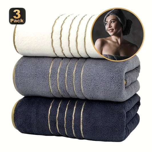3pcs Ultra - Soft Coral Bath Towel Set - Quick - Dry Luxury Spa & Gym Towels, Large Bath Sheets , Lightweight & Highly Absorbent - Blu Lotus Boutique