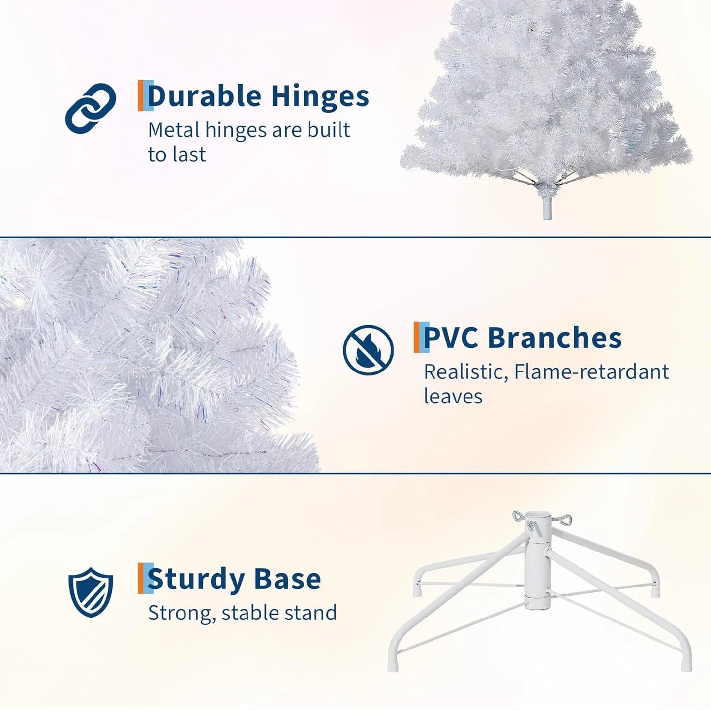 4.5/6/7.5/9Ft Prelit Christmas Tree Rose Gold Tinsel Christmas Tree With Warm White Led Lights Sparkle Xmas Decorations For Home - Blu Lotus Boutique