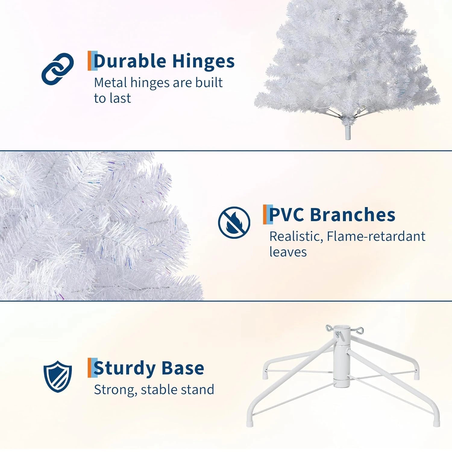 4.5/6/7.5/9Ft Prelit Christmas Tree Rose Gold Tinsel Christmas Tree With Warm White Led Lights Sparkle Xmas Decorations For Home - Blu Lotus Boutique