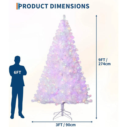 4.5/6/7.5/9Ft Prelit Christmas Tree Rose Gold Tinsel Christmas Tree With Warm White Led Lights Sparkle Xmas Decorations For Home - Blu Lotus Boutique