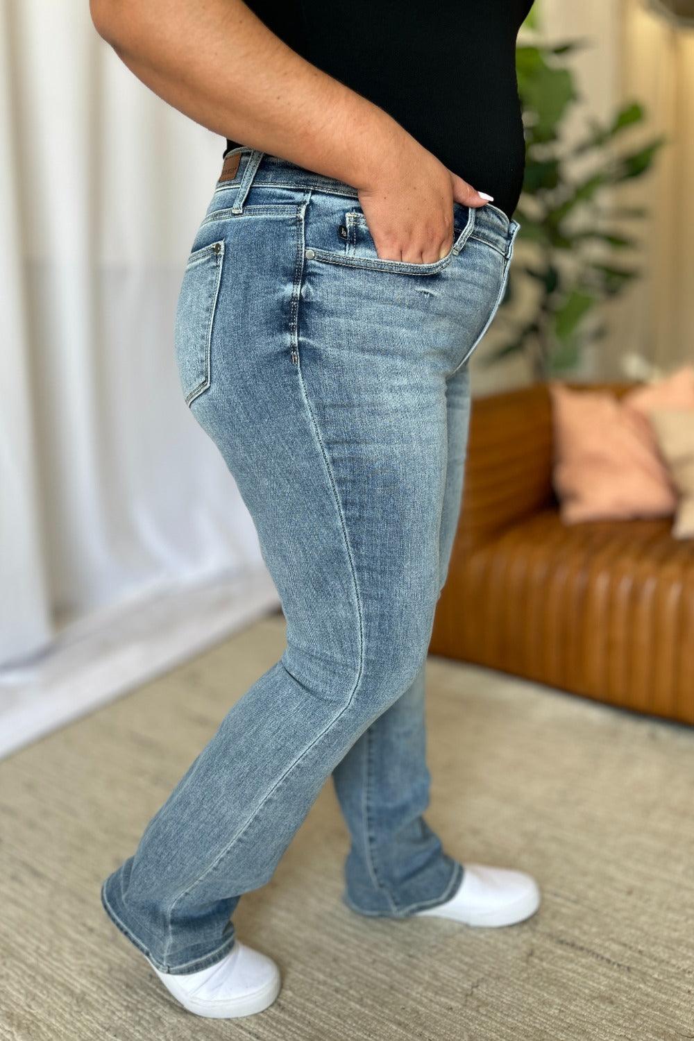 Judy Blue Full Size Medium Rise Bootcut Jeans - Blu Lotus Boutique