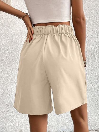 Pocketed Half Elastic Waist Shorts - Blu Lotus Boutique