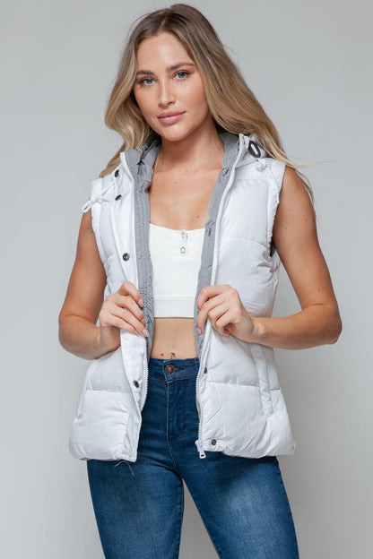 Snobbish Snap and Zip Closure Hooded Vest - Blu Lotus Boutique