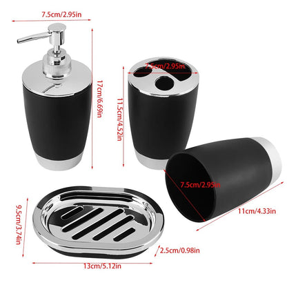 4Pcs/Set Bathroom Suit Accessories Includes Cup Toothbrush Holder Soap Dish Dispenser Bathroom Suit Accessories - Blu Lotus Boutique