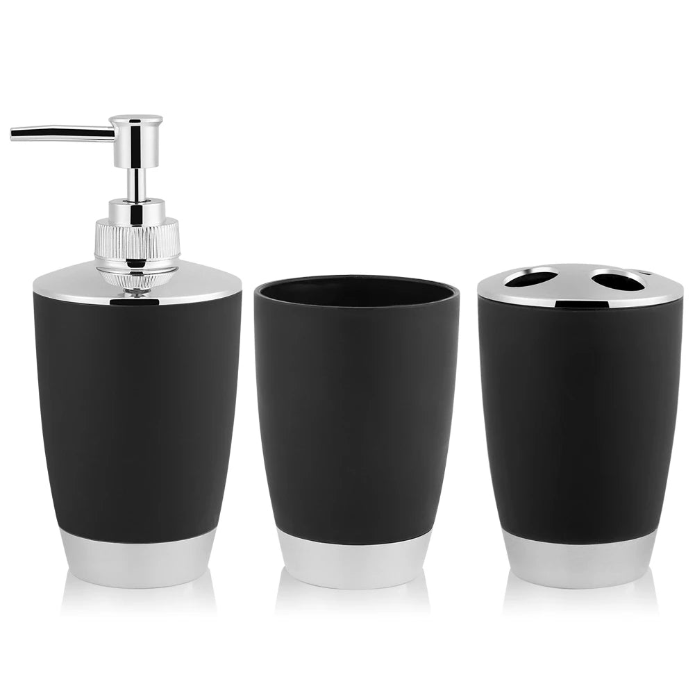 4Pcs/Set Bathroom Suit Accessories Includes Cup Toothbrush Holder Soap Dish Dispenser Bathroom Suit Accessories - Blu Lotus Boutique