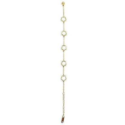 5 Leaf Clover Stainless Steel Link Chain Bracelet - Blu Lotus Boutique