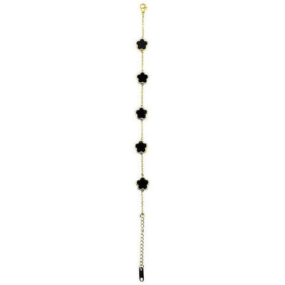 5 Leaf Clover Stainless Steel Link Chain Bracelet - Blu Lotus Boutique