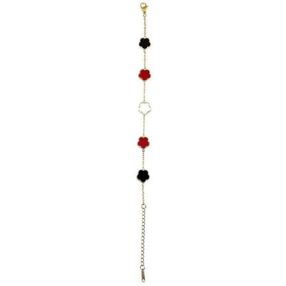 5 Leaf Clover Stainless Steel Link Chain Bracelet - Blu Lotus Boutique