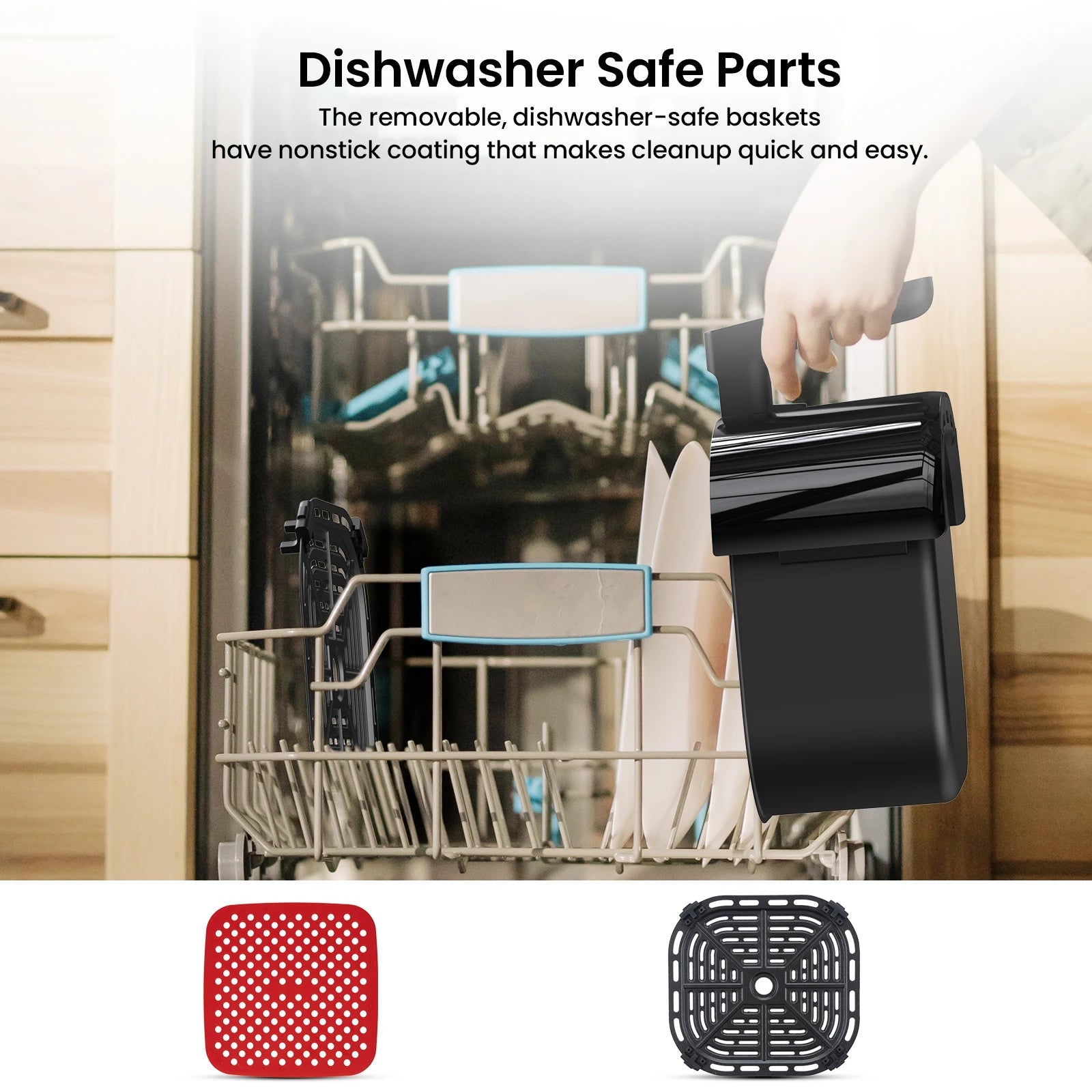 5 Quart Digital Display Air Fryer Toaster Oven Combo with 8 Cooking Presets Oilless Cooker,Visible Window,Dishwasher Safe Basket - Blu Lotus Boutique